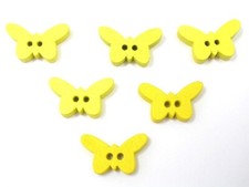 LOT 6 BOUTONS BOIS : papillon