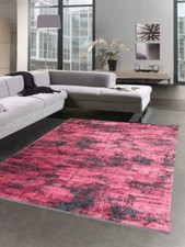 Moquette Orientale moderne Salon Design Abstrait en noir et rouge