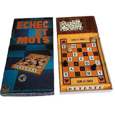 5⚜️ Ancien Jeu De Société Echec Et Mots Robert Laffont Vintage Complet