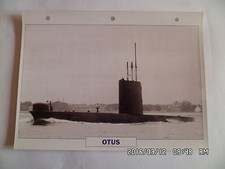 CARTE FICHE NAVIRES DE GUERRE OTUS 1962 SOUS MARIN CLASSIQUE