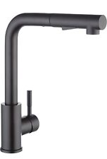 NEUF Mitigeur cuisine noir rotatif 306 degrés avec douchette extractible 2 jets