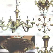 lustre louis XVI en bronze massif ciselé massif huit bras de lumière .XX siècle.
