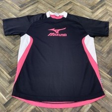 Qs934 Mizuno T-shirt à manches courtes vêtements de sport noir rose homme L
