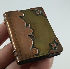 Briquet Livre Poilu Art Tranchée WW1 Cuivre Laiton Antique Vintage Old Lighter