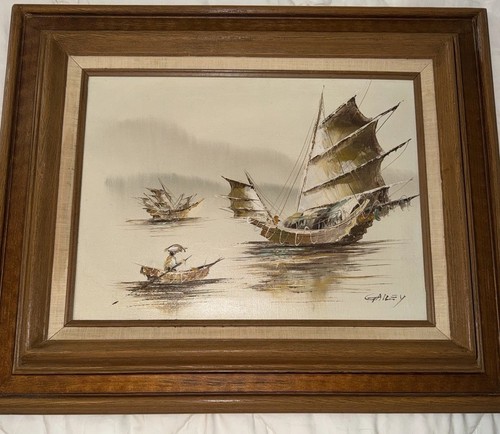 Vintage gailey signed oil - vintage, h.