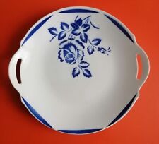 PLAT À TARTE ANCIEN EN FAÏENCE DE BADONVILLER DÉCOR BLEU FLEUR SARREGUEMINES