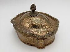 ANCIENNE BONBONNIERE EN PORCELAINE ET BRONZE DORÉ imitant le GALUCHAT