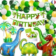 OEMG XXL Ballon Anniversaire Dinosaure Arche Ballon Kit Happy Birthday Banner