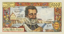 5000 francs HENRI IV FRANCE