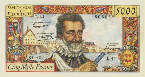 5000 francs henri - 5000, france