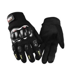 Gants de moto respirants tactiles noirs sports réglables protection motard