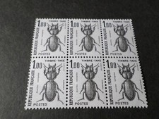 FRANCE 1982, timbre TAXE 106, BLOC QUARTINA, Insectes Scarites neuf**, MNH 