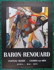 BARON RENOUARD 1973 Affiche originale Exposition Peinture Artiste Cagnes sur Mer