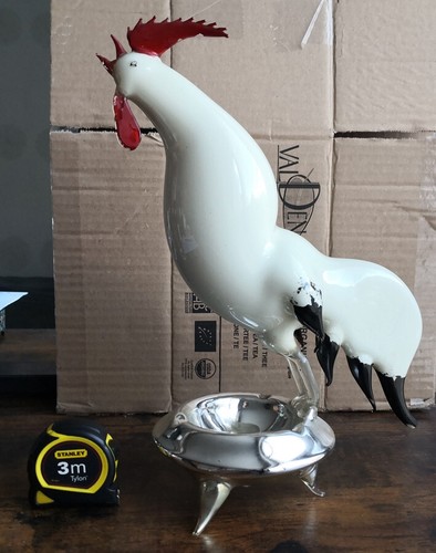 Ancien grand coq verre - coq,