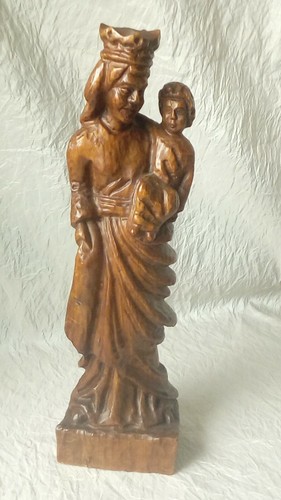 Vierge enfant en bois - vierge,