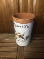 Ancien Seau Brique Vin Décor MOUSTIERS XVIIIe Terre Cuite Émaillé Vintage #A406