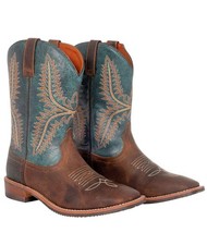 Botte western unisexe en cuir