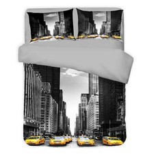 Housse de couette Satiné HD Photographie New York Taxi Double cm. 250x200