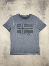 T-shirt homme Napapijri Big Logo Gorpcore Outdoor bleu délavé taille XL Geogr...