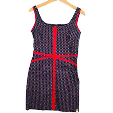 Skunkfunk robe femme taille S rouge bleu viscose elastanne dames ladies dress