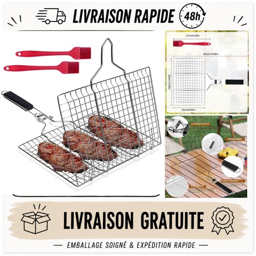 Panier barbecue inox pliable