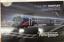 fleischmann n obb Night Jet 7 Éléments éclairés  équipés d’attelage magnétiques.