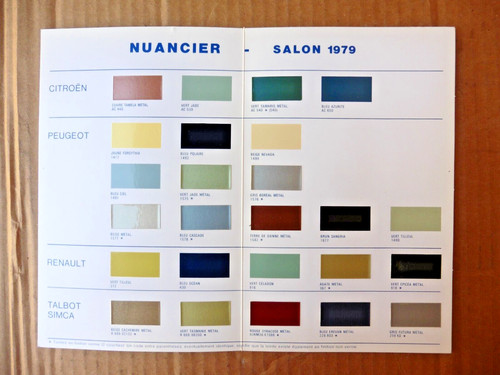 Nuancier coloris voitures - nuancier,