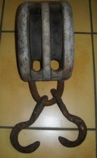 ANCIENNE POULIE BOIS DOUBLE