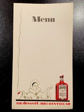 Rare Menu vierge Liqueur Cointreau Vers 1930 Bar Bistrot French Antique