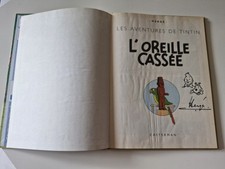 Tintin Dédicace HERGÉ L'Oreille Cassée