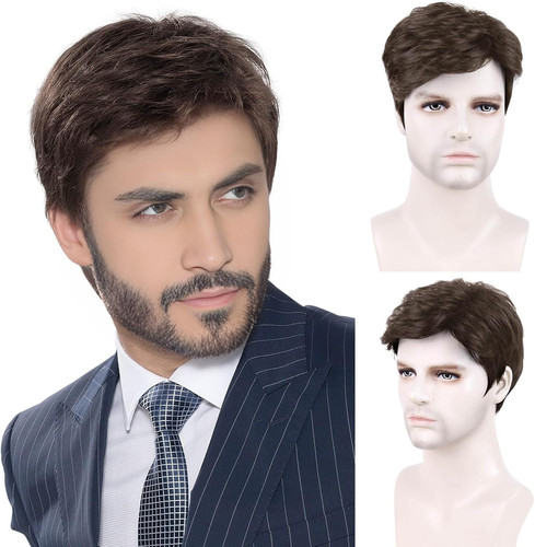 Perruque homme courte brune - homme,