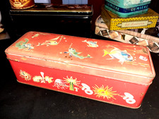 1 Ancienne boite sérigraphiée  Poissons Art Déco Boite a Biscottes H N°716/406