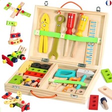 TONZE Jouet Enfant 3 4 5 Ans, Boite a Outil Enfant Jouets en Bois DIY 3D Jeux