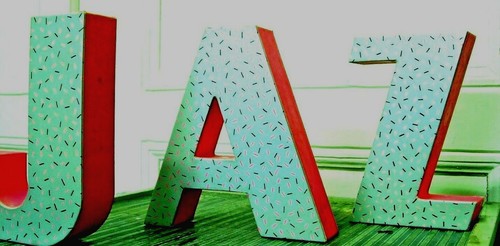 Vintage grande lettre jaz - lettre,