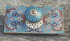 ANCIEN BUVARD TAMPON BRONZE ÉMAUX CLOISONNÉS ÉPOQUE XIXe NAPOLÉON III 