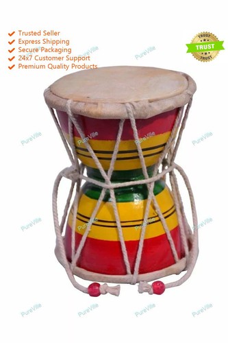 Leather wood drum dumroo - leather,