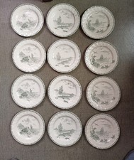 12 assiettes plates Gien Terre de Fer modèle Océan