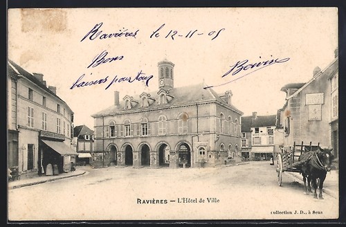 Cpa ravières hôtel de - ravières,, l´hôtel