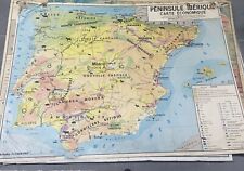 Ancienne carte scolaire La Péninsule Ibérique Carte Économique