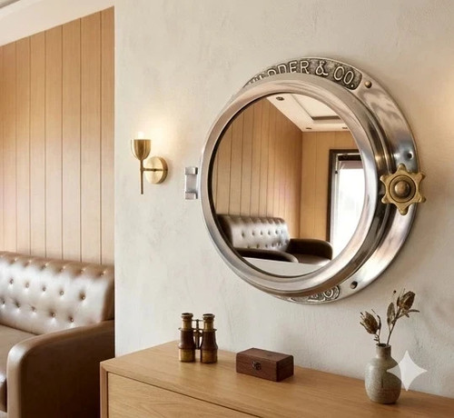 Miroir mural nautique - , hublot