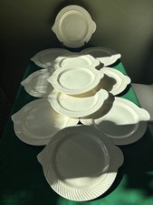 ART DECO (1923) Badonviller Demi porcelaine 11 Belles Assiettes à Poisson Ivoire