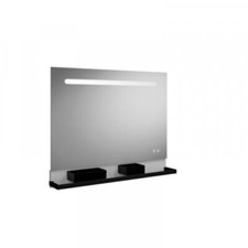miroir lumineux burgbad Fiumo, avec éclairage LED horizontal, avec rampe méta...