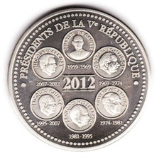 Médaille PRESIDENTS DE LA Ve REPUBLIQUE 2012 / ELYSEE - FRANCE - medal