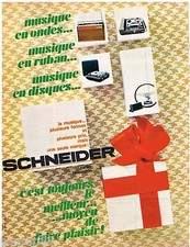 PUBLICITE ADVERTISING 085  1966  SCHNEIDER  radio téléviseur magnétophone