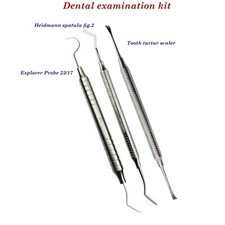 Kit D'Examen Dentaire Explorer Probes Miroirs Buccaux Spatules Heidmann Pince