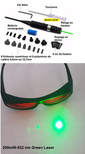 Collimateur de réglage Laser Vert réglable + Lunette de protection