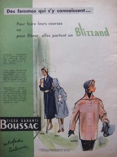Publicité 1956 manteau - publicitÉ,
