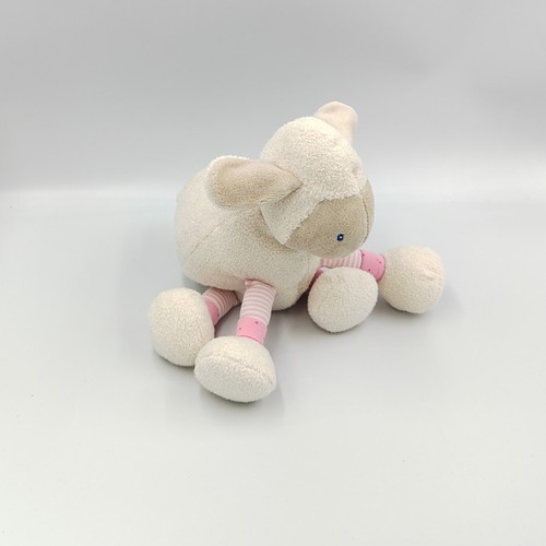 Doudou mouton blanc rose lila - doudou,