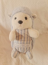  Doudou Peluche Hérisson Bleu Raye TARTINE ET CHOCOLAT Vintage 30 Cm
