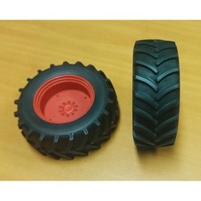 ARTISAN32 - Roues arrières tracteur rouge 61mm - 1/32 - ART04272R